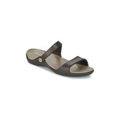 Sandały Crocs Cleo V. Pomarańczowe klapki damskie Crocs, bez wzorów, bez obcasa. Za 95,20 zł.