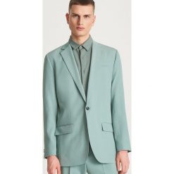 Elegancka marynarka garniturowa - Turkusowy. Niebieskie marynarki garniturowe męskie Reserved, bez wzorów, eleganckie. Za 299,99 zł.
