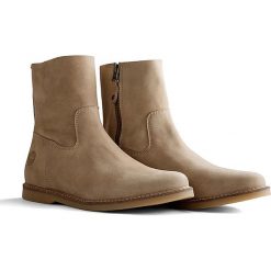 Buty zimowe damskie: Skórzane botki „Marseille” w kolorze jasnobrązowym