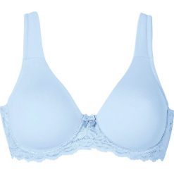 Biustonosz t-shirt bonprix pudrowy niebieski. Fioletowe biustonosze bonprix, w koronkowe wzory, z koronki. Za 54,99 zł.