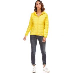 Kurtka puchowa w kolorze żółtym. Żółte kurtki damskie Snowie Collection, s, bez wzorów, z puchu, bez kaptura. W wyprzedaży za 179,95 zł.