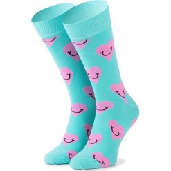 Skarpety Wysokie Męskie HAPPY SOCKS - SMH01-7000 Kolorowy Zielony. Zielone skarpetki męskie w kolorowe wzory, z elastanu. Za 39,90 zł.