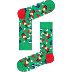 Happy Socks - Skarpetki Santa. Zielone skarpetki damskie marki Happy Socks, bez wzorów. W wyprzedaży za 29,90 zł.
