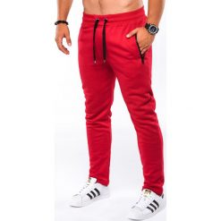 SPODNIE MĘSKIE DRESOWE P549 - CZERWONE. Czerwone spodnie męskie Ombre Clothing, na co dzień, s, bez wzorów, z bawełny. Za 39,00 zł.
