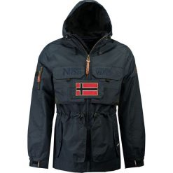 Kurtka "Butcher" w kolorze granatowym. Niebieskie płaszcze męskie Geographical Norway Men, m, z nadrukiem, bez kaptura. W wyprzedaży za 257,95 zł.