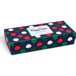 Happy Socks - Skarpety Holiday Big Dot Gift Box (4-pak). Szare skarpetki męskie marki Happy Socks, z bawełny. W wyprzedaży za 99,90 zł.