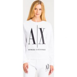 BLUZA Armani Exchange. Białe bluzy damskie Armani Exchange, s, z haftami, z bawełny, bez rękawów, bez kaptura. Za 379,00 zł.