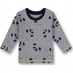 Koszulka w kolorze szarym. Szare t-shirty chłopięce Eat ants, z nadrukiem, z bawełny, z długim rękawem. W wyprzedaży za 42,95 zł.