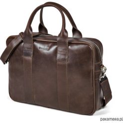 Torba na ramię ze skóry Brodrene R01 na laptop. Brązowe torby męskie na ramię marki Pakamera, ze skóry. Za 399,00 zł.