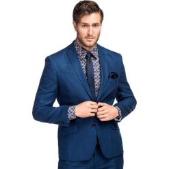 Marynarka LEONARDO GGNS900094. Niebieskie marynarki męskie Giacomo Conti, m, bez wzorów, z poliesteru, eleganckie. Za 898,00 zł.