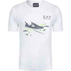 T-shirt EA7 EMPORIO ARMANI Biały. Białe t-shirty męskie marki EA7 Emporio Armani, z nadrukiem, z bawełny, z okrągłym kołnierzem. Za 210,00 zł.