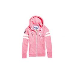 Bluzy Superdry Track and Field Ziphood. Różowe bluzy męskie Superdry, s, bez wzorów, bez kołnierzyka, bez rękawów, bez kaptura. Za 348,62 zł.