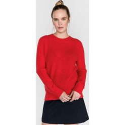 Tommy Hilfiger Vallis Sweter Czerwony. Czerwone bluzy damskie TOMMY HILFIGER, m, bez wzorów, z wełny, bez rękawów, bez kaptura. Za 654,95 zł.