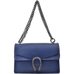 Torebki klasyczne damskie: Skórzana torebka w kolorze niebieskim – (S)27,5 x (W)18 x (G)9,5 cm