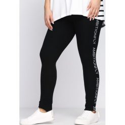 Spodnie damskie: Czarne Legginsy Sporty Star