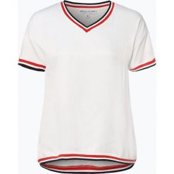 Marie Lund - T-shirt damski, biały. Białe t-shirty damskie Marie Lund, l, w paski, eleganckie, bez kołnierzyka. Za 99,95 zł.