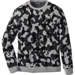 Swetry klasyczne męskie: Sweter z bawełny z recyclingu Slim Fit bonprix szary moro