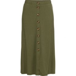 Spódniczka midi z guzikami bonprix ciemny khaki. Zielone spódniczki damskie bonprix, midi. Za 37,99 zł.