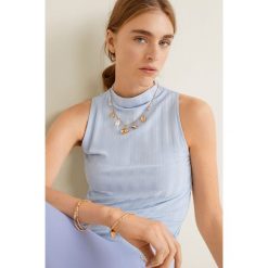 Mango - Top Sahara. Niebieskie bluzki damskie Mango, s, bez wzorów, z elastanu, bez kołnierzyka. Za 69,90 zł.