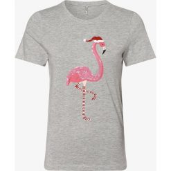 ONLY - T-shirt damski – Onlchristmas, szary. Szare t-shirty damskie ONLY, s, z nadrukiem, wizytowe, bez kołnierzyka. Za 69,95 zł.