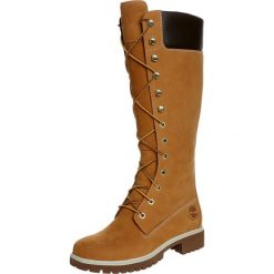 Timberland Kozaki sznurowane wheat nubuck. Żółte buty zimowe damskie marki Timberland, z materiału. Za 859,00 zł.