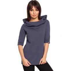 ABBY Bluza z krótkim rękawem i kapturem - niebieska. Niebieskie bluzy damskie BE, s, z elastanu, krótkie. Za 139,00 zł.