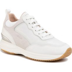 Sneakersy GEOX - D Happy A D0262A 08514 C1352 White/Off White. Białe półbuty damskie Geox, bez wzorów, ze skóry, bez obcasa, na obcasie, bez zapięcia. Za 559,00 zł.
