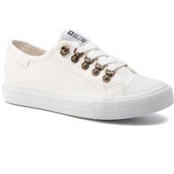Trampki BIG STAR - DD274808 White. Białe półbuty damskie BIG STAR, bez wzorów, z gumy, bez zapięcia. Za 109,00 zł.