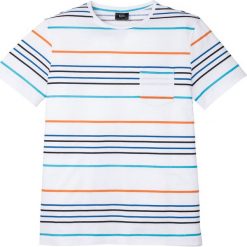 T-shirt w paski bonprix biały w paski. Białe koszulki męskie bonprix, xl, w paski, bez kołnierzyka, bez rękawów. Za 42,99 zł.