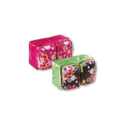 TOP CHOICE Kosmetyczka damska Flower 2 kieszenie (92732). Szare topy damskie marki TOP CHOICE, bez wzorów, bez kołnierzyka. Za 25,82 zł.