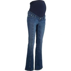 Dżinsy ciążowe BOOTCUT bonprix niebieski "stone”. Niebieskie jeansy damskie marki bonprix, moda ciążowa. Za 59,99 zł.