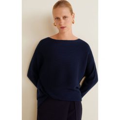 Mango - Sweter Vanessa. Niebieskie swetry oversize damskie marki Mango, s, z poliesteru, z dekoltem w łódkę. W wyprzedaży za 69,90 zł.