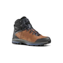 Buty trekkingowe wysokie TREK 100 skóra męskie. Niebieskie buty trekkingowe męskie FORCLAZ, z poliesteru, bez zapięcia, trekkingowe. Za 399,99 zł.