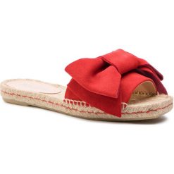 Espadryle POLLINI - SA28192G07RD0509 Papavero. Czerwone espadryle damskie Pollini, z aplikacjami, ze skóry, bez obcasa. W wyprzedaży za 299,00 zł.