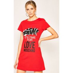 Sukienka codzienna LOVE MOSCHINO W592910M 3876. Czarne sukienki damskie Love Moschino, na co dzień, m, bez wzorów, z bawełny, bez kołnierzyka, bez rękawów, proste. Za 549,00 zł.