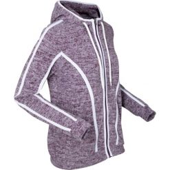 Bluza rozpinana z kapturem, z materiału przypominającego w dotyku kaszmir bonprix czarny bez - biały melanż. Fioletowe bluzy damskie bonprix, melanż, z kaszmiru. Za 89,99 zł.
