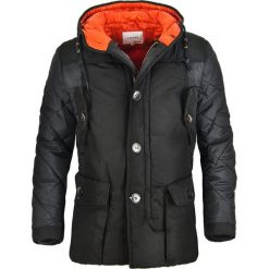 Kurtka męska zimowa parka czarna Recea. Czarne kurtki męskie Recea, na zimę, m, bez wzorów, krótkie, bez kaptura. Za 94,99 zł.