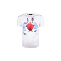T-shirty z krótkim rękawem Dsquared S74GD0337. Białe t-shirty męskie Dsquared, s, bez wzorów, bez kołnierzyka, krótkie. Za 349,00 zł.