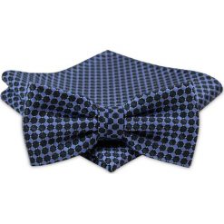 Modna Mucha Męska - Alties - Granat z Niebieskim MUALTS0293. Niebieskie muszki męskie Alties, na imprezę, w paski, eleganckie. Za 39,00 zł.