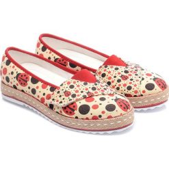 Tomsy damskie: Espadryle w kolorze beżowo-czerwono-czarnym