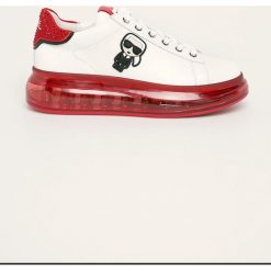 Karl Lagerfeld - Buty skórzane. Białe buty sportowe damskie KARL LAGERFELD, bez wzorów, ze skóry, sportowe. Za 859,90 zł.