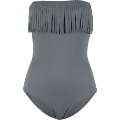 Kostium kąpielowy bandeau z frędzlami bonprix szary. Szare stroje kąpielowe damskie marki bonprix, bez wzorów. Za 89,99 zł.