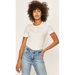 Tommy Hilfiger - T-shirt. Białe bluzki damskie TOMMY HILFIGER, s, bez wzorów, z elastanu, z okrągłym kołnierzem. Za 179,90 zł.