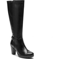 Kozaki TAMARIS - 1-25536-21 Black 001. Czarne buty zimowe damskie Tamaris, z materiału, na obcasie. Za 399,90 zł.