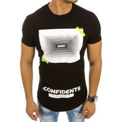 T-shirty męskie: T-shirt męski z nadrukiem czarny (rx2110)