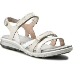 Sandały ECCO - Cruise 84166358336 White/Gravel. Czarne sandały damskie marki ecco, na płaskiej podeszwie. Za 399,90 zł.