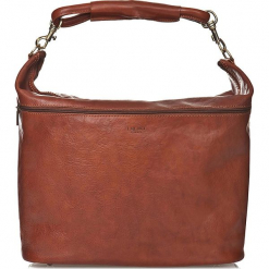 Skórzana torebka w kolorze brązowym - 37 x 52 x 19 cm. Brązowe torebki klasyczne damskie I MEDICI FIRENZE, w paski, z materiału. W wyprzedaży za 652,95 zł.