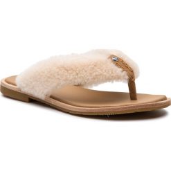Japonki UGG - W Alicia 1101030 W/Nat. Brązowe klapki damskie Ugg, ze skóry. W wyprzedaży za 349,00 zł.