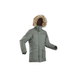 Kurtka SH500 Ultra-Warm męska. Brązowe kurtki męskie QUECHUA, na zimę, m, bez wzorów, z poliesteru, długie, bez kaptura. Za 399,99 zł.