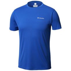 Columbia Zero Rules M Ss Shrt Azul M. Niebieskie koszulki męskie Columbia, m, bez wzorów, bez kołnierzyka, bez rękawów, trekkingowe. Za 155,00 zł.